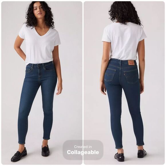 Levi's 721 High Rise Skinny Women's Jeans Dark Wash Indigo Blue - Picture 2 of 5